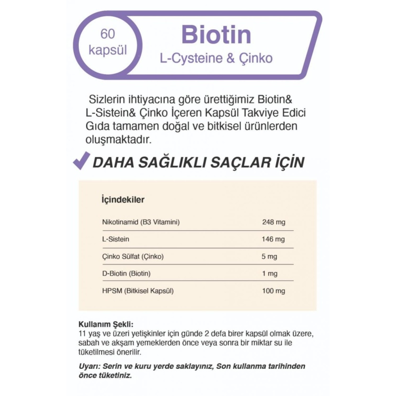 Biotin&L-Sistein&Çinko