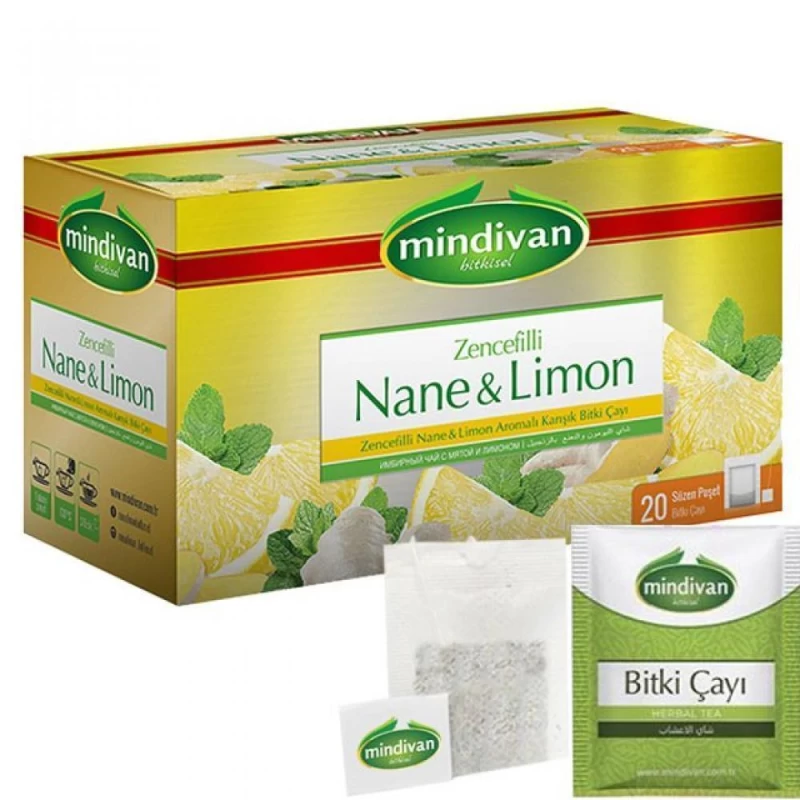 Nane Limon Zencefil Çayı 20'li Bitki Çayı